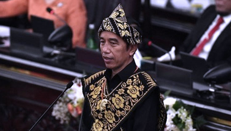 Presiden RI Jokowi dalam Sidang Tahunan MPR RI 2020. (FOTO: Tirto)