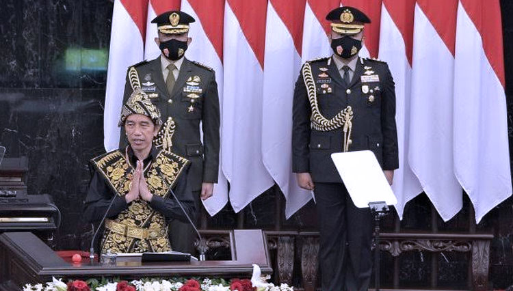 Presiden RI Jokowi di Sidang Tahunan MPR RI 2020. (FOTO: Biro Pers Istana Kepresidenan)