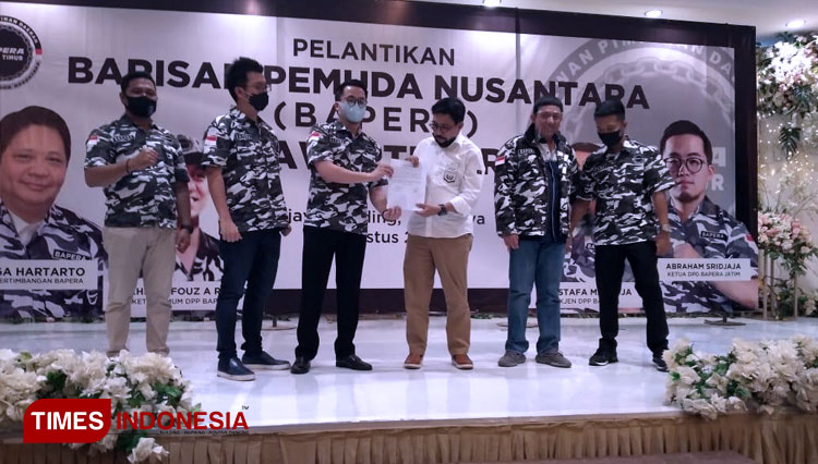 BAPERA Jatim mendeklarasikan dukungan kepada Machfud Arifin di Pilwali Surabaya 2020, Jumat (14/8/2020). (FOTO: Khusnul Hasana/TIMES Indonesia)
