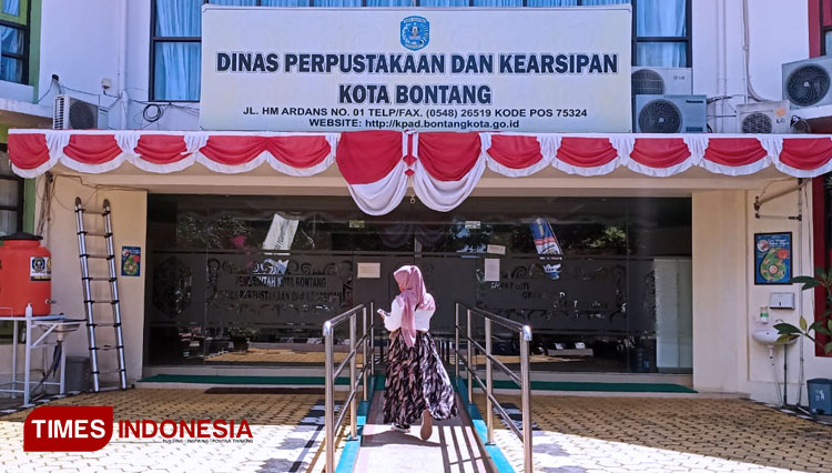 Perpustakaan Kota Bontang sekaligus kantor DPK Bontang. (Foto: Kusnadi/TIMES indonesia) 