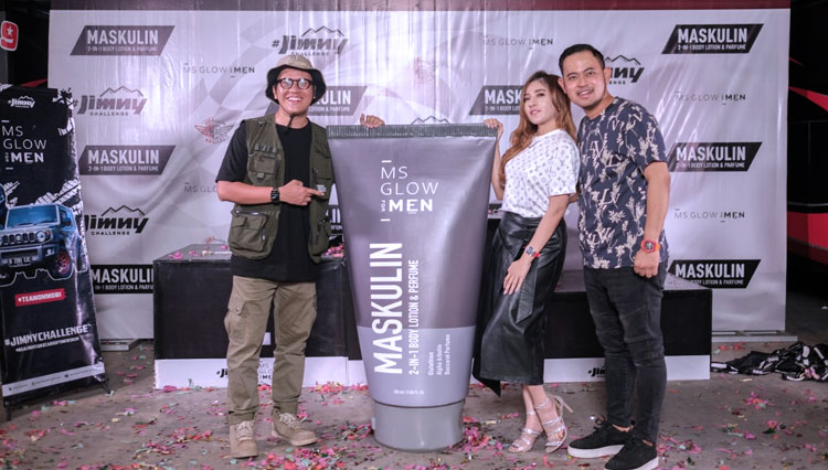 Peluncuran Maskulin 2 in 1 MS Glow For Men di ajang Jimny Challenge, Minggu (16/8/2020) malam.(Foto : Dok.MS Glow)