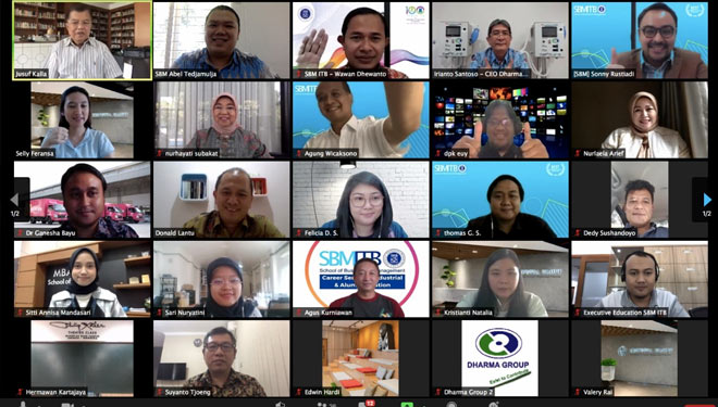 Mantan Wapres Jusuf Kalla saat webinar SBM ITB. (FOTO: Humas SBM ITB for TIMES Indonesia)