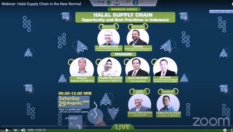 Webinar Halal Supply Chain in The New Normal yang digelar SBM ITB. (FOTO: Humas SBM ITB for TIMES Indonesia)