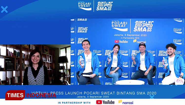 Konferensi pers launch Pocari Sweat Bintang SMA 2020 yang diadakan secara daring (FOTO: Screenshoot Inntan Wulandari/TIMES Indonesia)