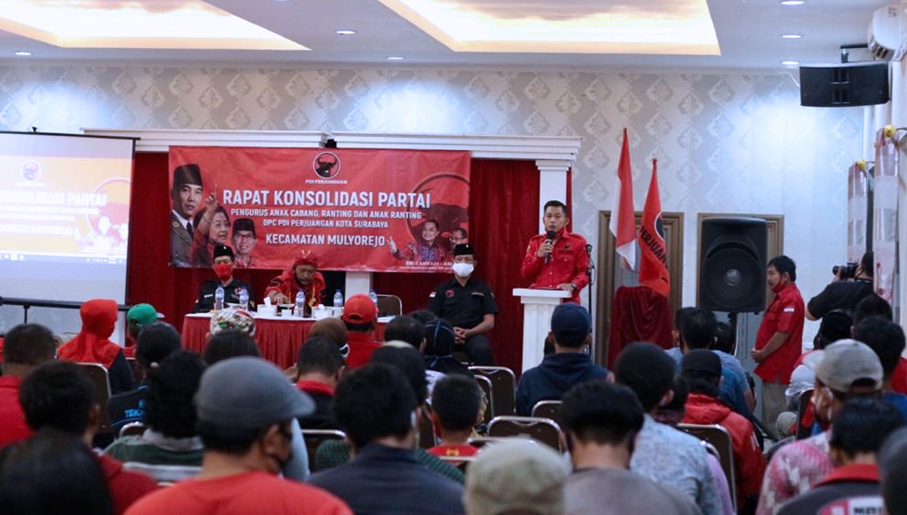 Suasana konsolidasi internal partai PDI Perjuangan di Surabaya, Sabtu (5/9/2020) malam. (Foto: Dok. PDI Perjuangan for TIMES Indonesia)
