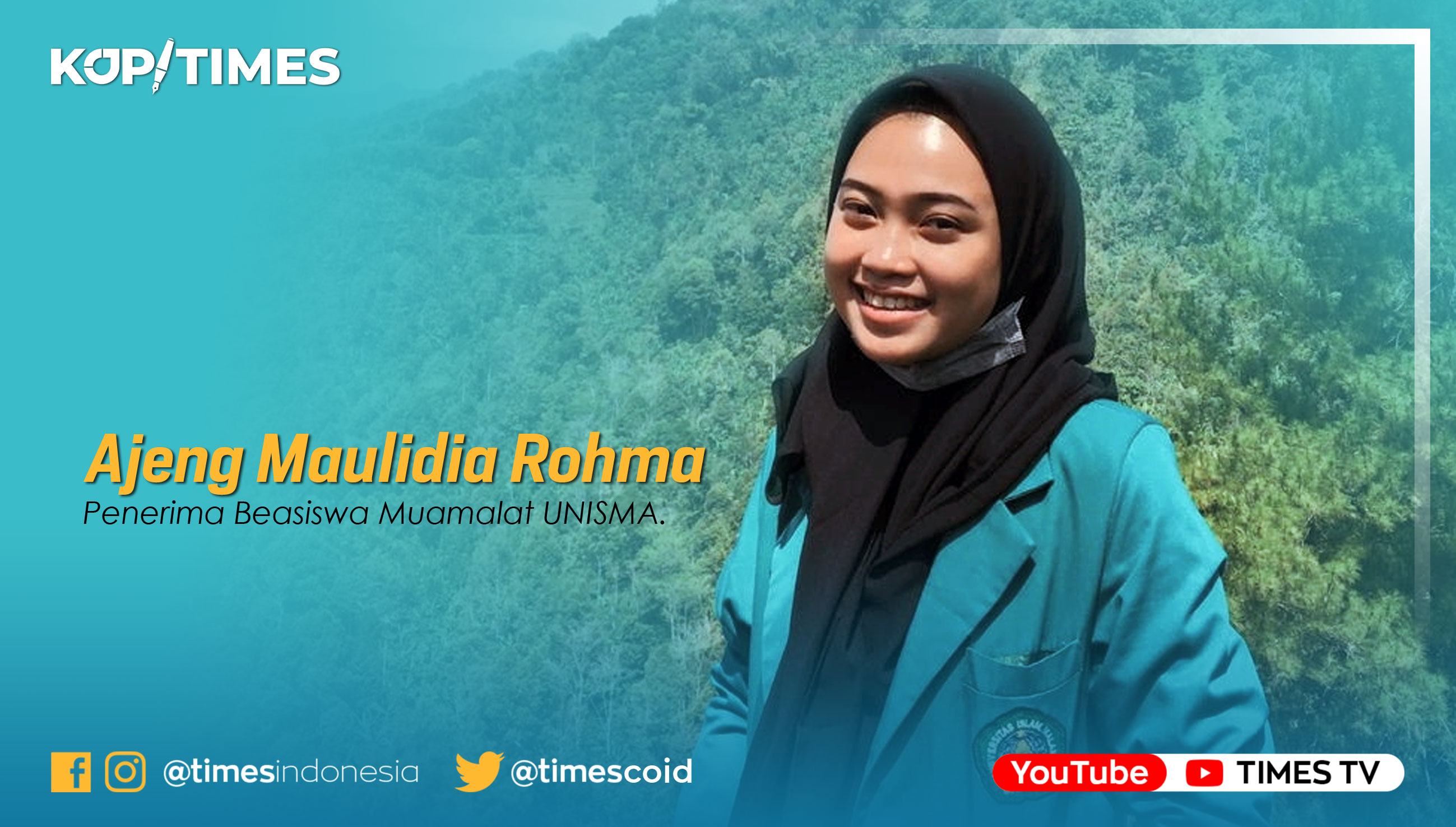 Ajeng Maulidia Rohma, Mahasiswa Penerima Beasiswa Muamalat, Universitas Islam Malang (UNISMA).