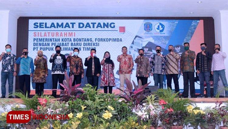 Direktur utama Pupuk Kaltim dan jajaran direksi bersama Forkompinda Bontang saat silaturahmi di Pendopo Rumah Jabatan Walikota Bontang (Foto: Humas PKT For TIMES Indonesia)