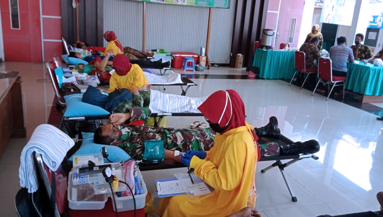 Donor darah rutin di Kecamatan Maos Kabupaten Cilacap. (Foto: Pendim Cilacap for TIMES Indonesia)