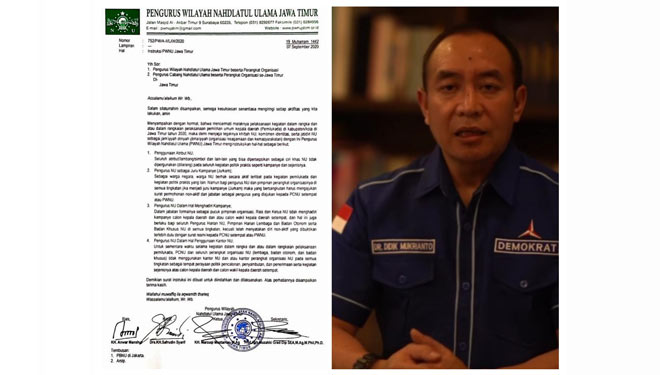 Edaran instruksi pengurus wilayah Nahdlatul Ulama (PWNU) Jawa Timur (09/09/2020) (FOTO: Dokumen Sahabat DM Uki/TIMES Indonesia) 