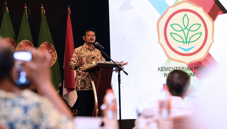 Mentan RI Syahrul Yasin Limpo saat membuka Musyawarah Nasional IV Asosiasi Perusahaan Pengendalian Hama Indonesia (Aspphami) Tahun 2020 di Hotel Horison Ultima, Kota Bekasi. (FOTO: Humas Kementan RI)