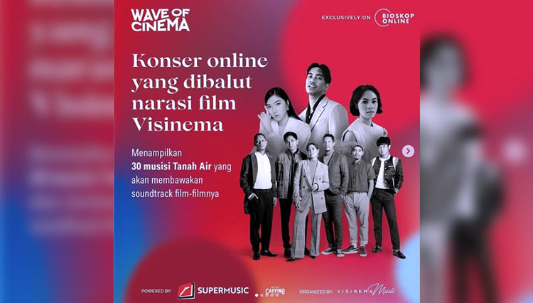 Poster konser Virtual Visinema bersama Bioskop Online. (Foto: Instagram Visinema Id)