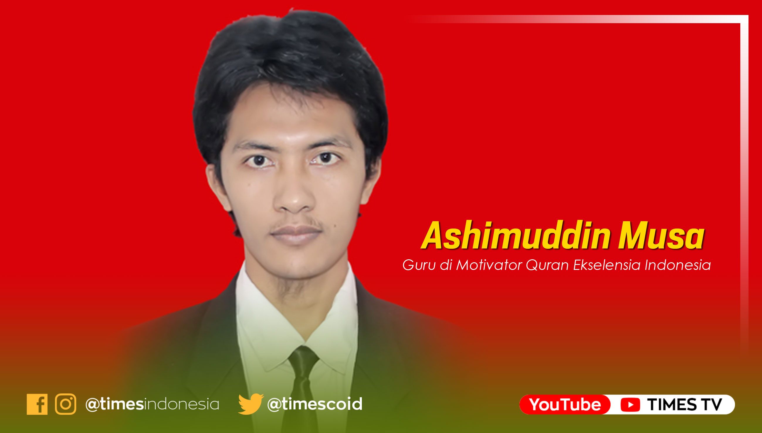 Ashimuddin Musa, Pernah belajar di PP. Annuqayah Guluk-guluk Sumenep, Guru di Motivator Quran Ekselensia Indonesia.