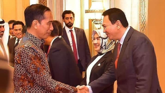 Komisaris Utama Pertamina, Basuki Tjahaja Purnama alias Ahok saat bersilaturahmi dengan Presiden Jokowi (foto: Instagram/Ahok)