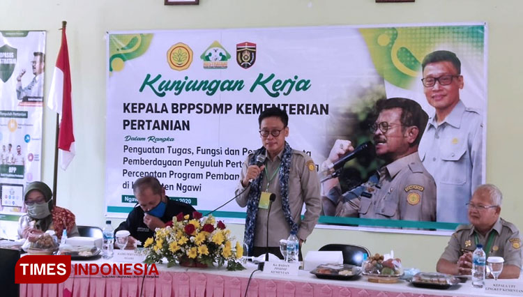 Arahan KaBadan BPPSDMP pada peserta kunjungan kerja di Kabupaten Ngawi (FOTO: AJP/TIMES Indonesia)