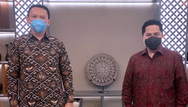 Basuki Tjahaja Purnama dan Menteri Erick Thohir saat bertemu. (FOTO: IG Ahok)