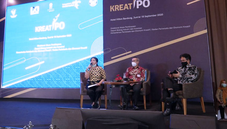 Seminar KreatIPO yang diselenggarakan oleh Kemenparekraf dan BEI di Hotel Hilton,  Bandung, Jumat (18/09/2020). (foto: Kemenparekraf RI)
