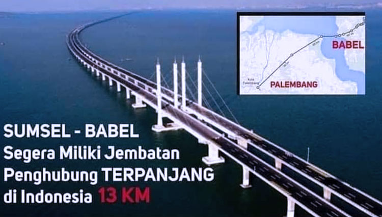 Plan jembatan Bahtera Sriwijaya yang menghubungkan Sumsel - Babel. (Foto: Kominfo Sumsel)
