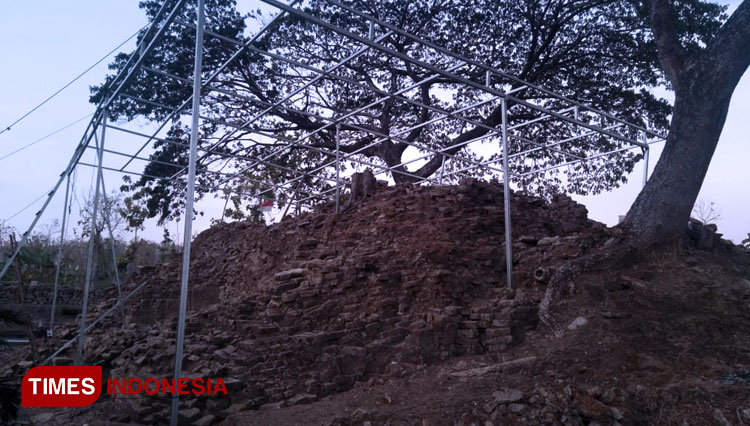 Kerangka atap untuk mendukung proses ekskavasi Candi Patakan, di Kecamatan Sambeng Lamongan telah berdiri. (FOTO: Dinas Pariwisata dan Kebudayaan Lamongan for TIMES Indonesia)