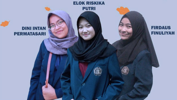 Tiga mahasiswa FEB UB Malang yang teliti persepsi simbol Islam dan radikalisme. (foto: FEB UB for TIMES Indonesia)