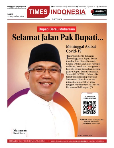 Edisi Rabu, 23 September 2020: E-Koran, Bacaan Positif Masyarakat 5.0 