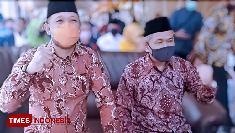 Ipong Muchlissoni-Bambang Tri Wahono pasangan calon bupati dan wakil bupati  di Pilkada Ponorogo 2020. (FotFOTO: Marhaban/TIMES Indonesia)
