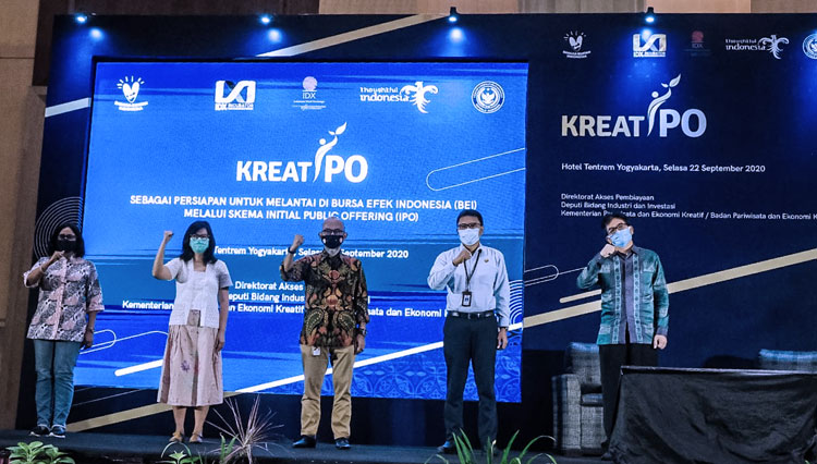 Kemenparekraf RI menggelar kegiatan KreatIPO ini di Yogyakarta untuk mendorong UMKM dan pelaku ekonomi kreatif masuk ke pasar modal. (foto: Kemenparekraf RI)