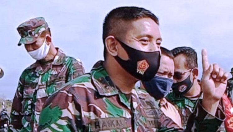 Dandim 0713 Brebes, Letkol Armed Mohamad Haikal Sofyan, di lokasi TMMD Reguler 109, di Desa Kalinusu, Kecamatan Bumiayu, Kabupaten Brebes, Jawa Tengah
