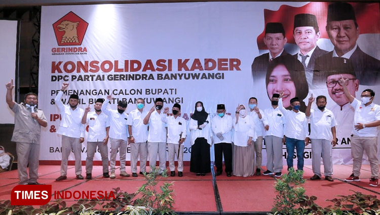 Konsolidasi Gerindra untuk pemenangan Ipuk - Sugirah dalam Pilkada Banyuwangi 2020. (FOTO: Agung Sedana/ TIMES Indonesia)