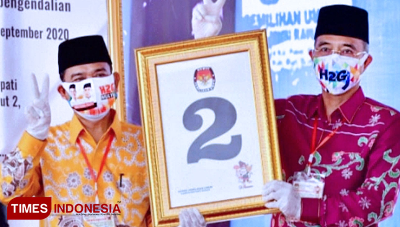 Pasangan Calon Bupati dan Wakil Bupati Musi Rawas, H Hendra Gunawan-H Suryana dengan Nomor Urut 2. (foto: Ali Akbar Saukani/TIMES Indonesia).