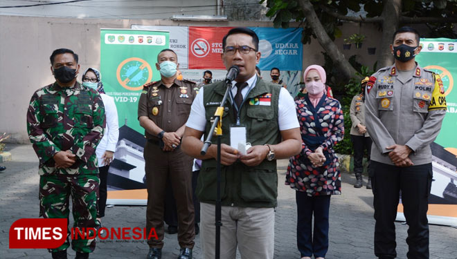 Gubernur Jabar Ridwan Kamil di Gedung Pakuan, Kota Bandung, Rabu (30/9/20) sore.(FOTO: Arief/TIMES Indonesia)
