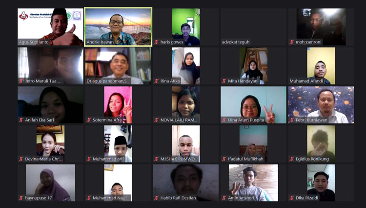 Para pemateri dan peserta ketika mengikuti webinar Best Practice in Law Profession. (FOTO: UCY for TIMES Indonesia)