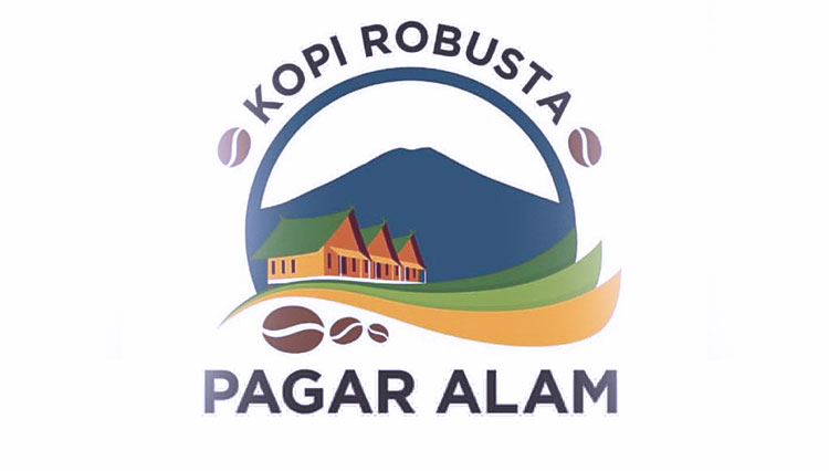 Logo resmi kopi robusta Pagaralam dan sertifikat indikasi geografis dari Kemenkumham.  (Foto: Asnadi/TIMES Indonesia) 