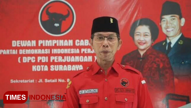 Adi Sutarwijono, Ketua DPC PDIP Surabaya akan menggencarkan gerakan coblos nomor 1. (Foto: Dok. Pribadi for Times Indonesia)