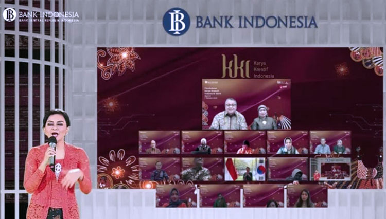Pembukaan KKI Seri 2 secara virtual oleh Gubernur BI. (foto: tangkapan layar virtual)
