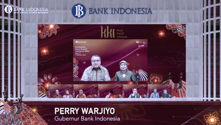 Gubernur BI Perry Warjiyo saat membuka KKI Seri 2 secara virtual. (foto: tangkapan layar virtual)