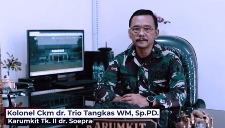 Kolonel Ckm dr. Tirto Tangkas WM, Sp. PD.sebagai Kepala Rumah Sakit tk. II dr. Soepraoen (FOTO: tangkapan layar)