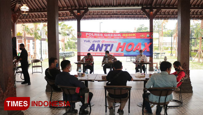 Polres Gresik saat kegiatan bersama netizen (Foto: Humas Polres Gresik for TIMES Indonesia).