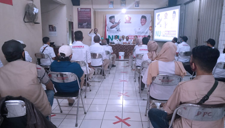 Partai Gerindra Kabupaten Bandung tengah melakukan pertemuan internal. (FOTO: Tim NU for TIMES Indonesia)