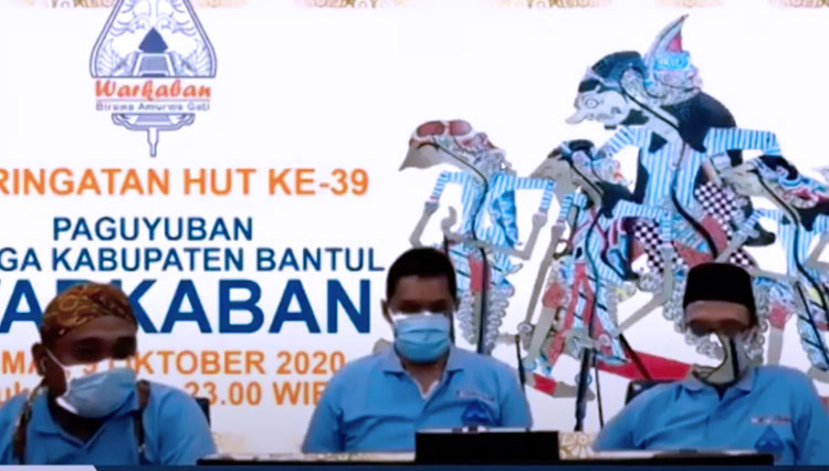 Paguyuban Warga Kabupaten Bantul (Warkaban) ke-39 ketika mengumumkan paguyuban periode 2020-2022 secara virtual. (FOTO: Warkaban for TIMES Indonesia)