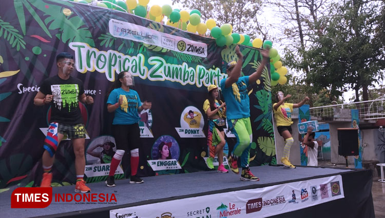 Tropical Zumba Party diikuti zumba lovers dari Madiun dan sekitarnya. (Foto: Yupi Apridayani/TIMES Indonesia)