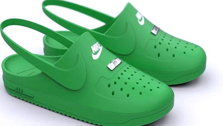 Sepatu karet Crocs dikawinkan dengan sneaker. (FOTO: lifestyle.kompas.com)