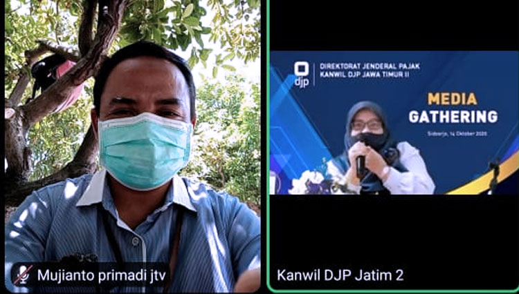 Foto Media Gathering melalui Webinar Kantor DJP Jatim II (FOTO: screen shoot wibinar)