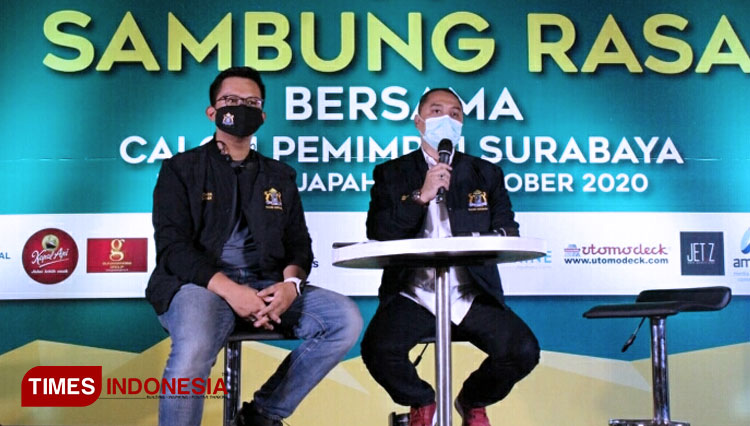 Eri Cahyadi (kanan) dalam diskusi Sambung Rasa bersama Kadin Surabaya. (Foto: Ammar Ramzi/Times Indonesia)