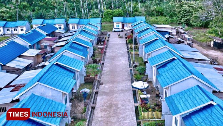 Rumah khusus nelayan yang dibangun Kementrian PUPR dan rumah khusus masyarakat Darpant yang dibangun Pemkab Pulau Morotai. (Foto: Abdul H Husain/TIMES Indonesia).