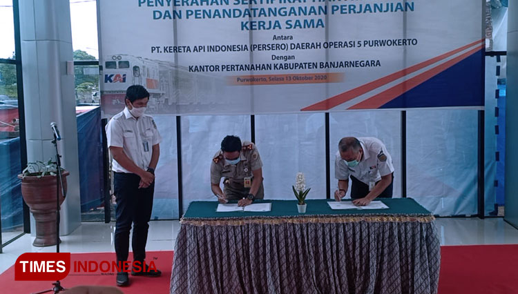 Untuk ketertiban administrasi, keberadaan aset-aset yang ada di Daop 5 Purwokerto, pada 2020 ini telah disertakan dalam program pensertifikatan tanah di wilayah Daerah Operasi 5 Purwokerto. (FOTO: Humas KAI Daop 5 Purwokerto for TIMES Indonesia)