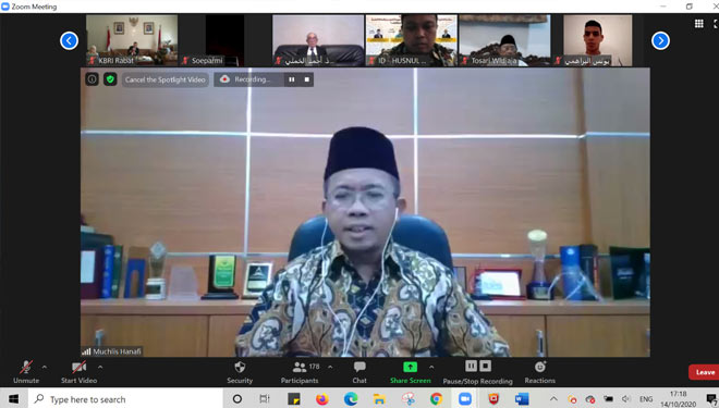 Kegiatan Webinar Internasional bertajuk “The Perspectives of Moderate Islam in Indonesia and Morocco