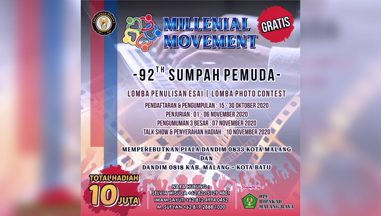 Poster acara Millenials Movement Hipakad Malang Raya. (FOTO: Istimewa)