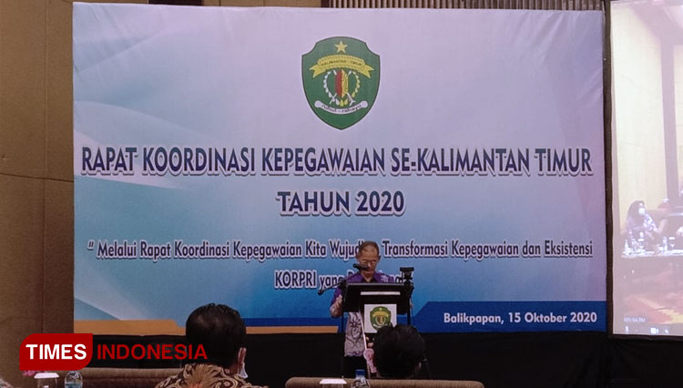 Kepala BKPSDM Bontang, Sudi Priyanto ikuti rakor kepegawaian se provinsi Kaltim (FOTO: BKPSDM Bontang For TIMES Indonesia)