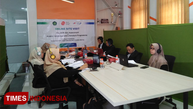 Suasana assessment visitasi online AUN-QA di Fakultas Humaniora UIN Maliki Malang. (Foto: Chatelia Noer Cholby/TIMES Indonesia)