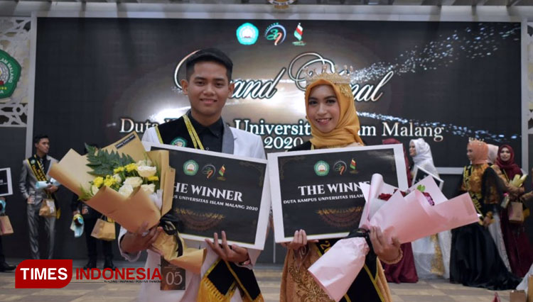 The Winner Duta Kampus UNISMA 2020 Yovie Perdana dan Luthfia Nur Azizah. (FOTO: AJP TIMES Indonesia)